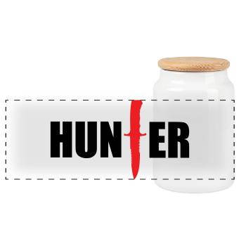 Chasseur sauvage - chasse - Boîte à biscuits avec couvercle en bois - blanc - Devant