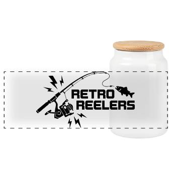 Retro Reelers - Panoramic Cookie Jar with Wooden Lid - white - Front
