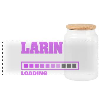 Naissance de Larin - Boîte à biscuits avec couvercle en bois - blanc - Devant