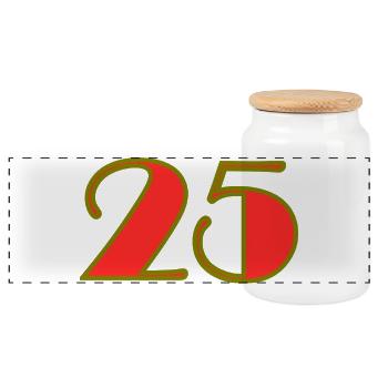25. 25 YEARS. 25th ANNIVERSARY. 25 YEARS ANNIVERSARY. - Panoramic Cookie Jar with Wooden Lid - white - Front