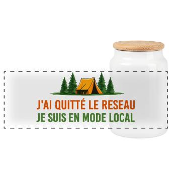J’ai quitté les réseaux je suis en mode loca - Boîte à biscuits avec couvercle en bois - blanc - Devant