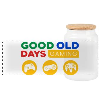 Le design des joueurs dans le style vintage du jeu depuis de nombreuses années - Boîte à biscuits avec couvercle en bois - blanc - Devant