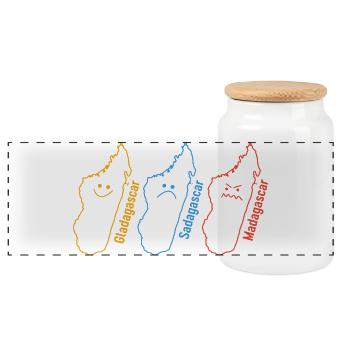 Geography Geographer Funny Gladagascar Sadagascar - Panoramic Cookie Jar with Wooden Lid - white - Front