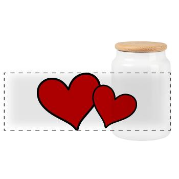 Herzen Symbol Love - Panorama Keksdose mit Holzdeckel - Weiß - Vorne