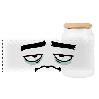 Mürrisches Trauriges Enttäuschtes Gesicht Lustig - Boîte à biscuits avec couvercle en bois - blanc - Devant