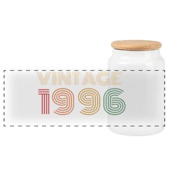 Typo-Rundschreiben 30 Jahre Dreißig Party 1996 - Panorama Keksdose mit Holzdeckel - Weiß - Vorne