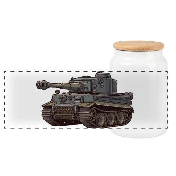 Panzer Tiger I - Le Tigre de la Maison Pure RCCX - Boîte à biscuits avec couvercle en bois - blanc - Devant