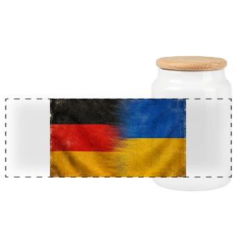 Fierté nationale Allemagne Origine en Ukraine - Boîte à biscuits avec couvercle en bois - blanc - Devant