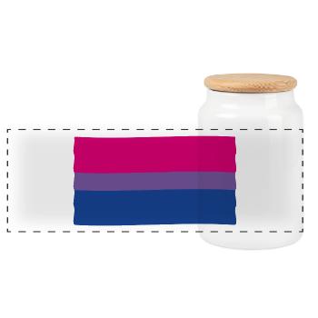 Drapeau de la fierté bisexuelle - Boîte à biscuits avec couvercle en bois - blanc - Devant