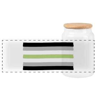 Drapeau de la fierté agenre - Boîte à biscuits avec couvercle en bois - blanc - Devant