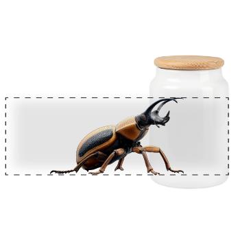 Maikäfer Süßer Hirschkäfer Nashornkäfer Insekten - Panoramic Cookie Jar with Wooden Lid - white - Front