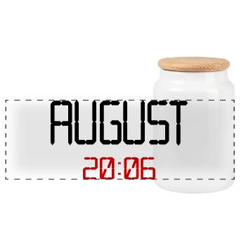August 2006, 20. Geburtstag - Panorama Keksdose mit Holzdeckel - Weiß - Vorne