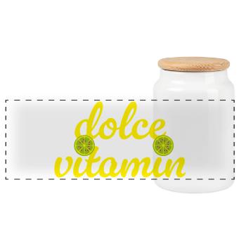 Dolce Vita Vitamin C Limette cool Quotes Sommer  - Panorama Keksdose mit Holzdeckel - Weiß - Vorne