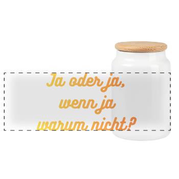 HN Ja oder ja: warum nicht? - Panorama Keksdose mit Holzdeckel - Weiß - Vorne