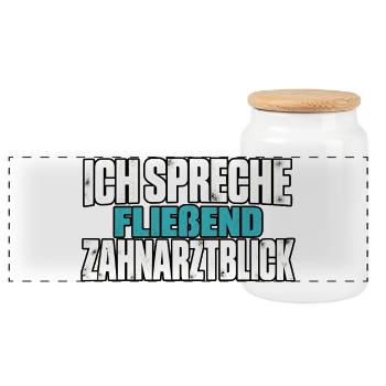 Zahnmedizinische Fachangestellte ZFA - Panorama Keksdose mit Holzdeckel - Weiß - Vorne