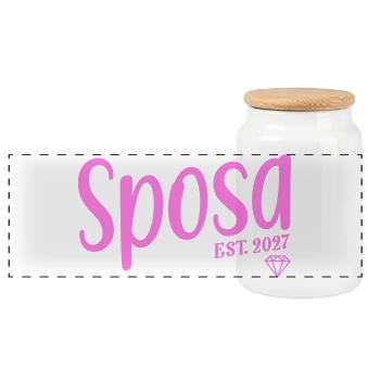 Sposa 2027 Italia - Panorama Keksdose mit Holzdeckel - Weiß - Vorne