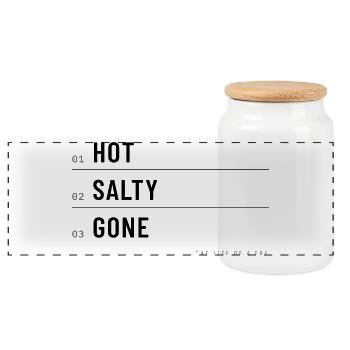 Pommes - Hot Salty Gone - Fastfood - Panorama Keksdose mit Holzdeckel - Weiß - Vorne
