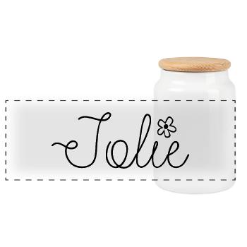 Jolie - Idée cadeau original femme - Boîte à biscuits avec couvercle en bois - blanc - Devant