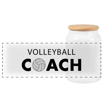 Volleyball Coach - Panorama Keksdose mit Holzdeckel - Weiß - Vorne