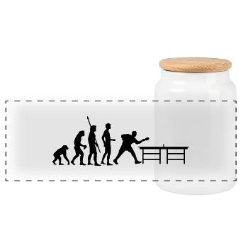 evolution_table_tennis_a - Panorama Keksdose mit Holzdeckel - Weiß - Vorne