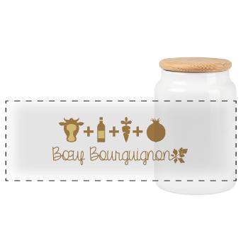Bourgogne Boeuf Bourguignon - Boîte à biscuits avec couvercle en bois - blanc - Devant