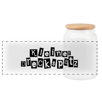 Kleiner Dreckspatz - Panorama Keksdose mit Holzdeckel - Weiß - Vorne