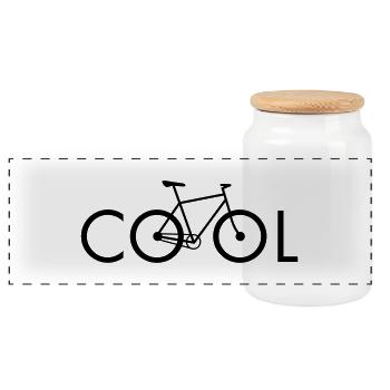 bike cool 1c - Panorama Keksdose mit Holzdeckel - Weiß - Vorne