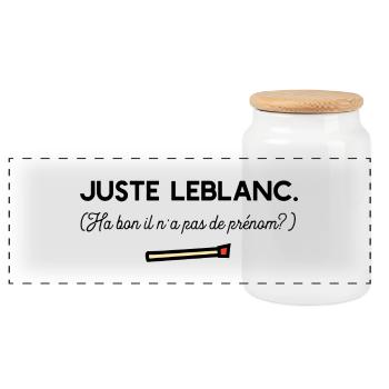 Juste Leblanc t-shirt diner humour - Boîte à biscuits avec couvercle en bois - blanc - Devant