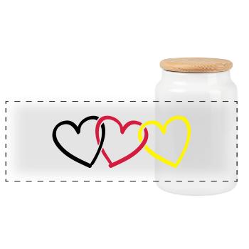 deutschland_herzen__love__f3 - Boîte à biscuits avec couvercle en bois - blanc - Devant