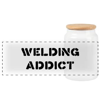Welding Addict - Panorama Keksdose mit Holzdeckel - Weiß - Vorne