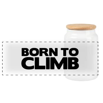 rc04 born to climb - Panorama Keksdose mit Holzdeckel - Weiß - Vorne