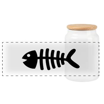 toter_fisch__f1 - Boîte à biscuits avec couvercle en bois - blanc - Devant