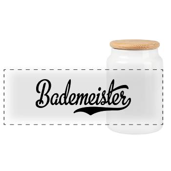 Bademeister - Panorama Keksdose mit Holzdeckel - Weiß - Vorne