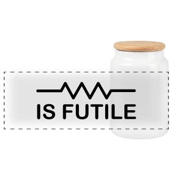 Resistance is Futile - Panoramic Cookie Jar with Wooden Lid - white - Front