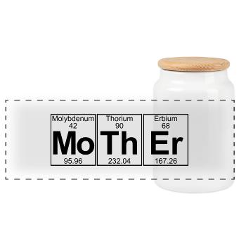 MoTh-Er (mother) - Full - Panorama Keksdose mit Holzdeckel - Weiß - Vorne