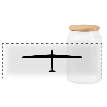 Glider / / glider / / Aircraft / / sailor - Panoramic Cookie Jar with Wooden Lid - white - Front