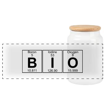BIO (bio) - Full - Panorama Keksdose mit Holzdeckel - Weiß - Vorne
