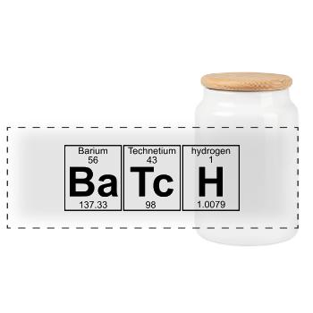 Ba-Tc-H (Charge) - Full - Panorama Keksdose mit Holzdeckel - Weiß - Vorne