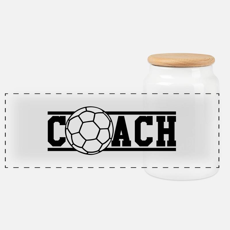 Handball Coach - Panorama Keksdose mit Holzdeckel - Weiß