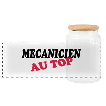 Mécanicien au top - Boîte à biscuits avec couvercle en bois - blanc - Devant