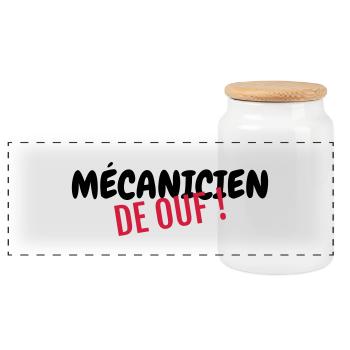 mécanique / mécanicien / mécano / garage - Boîte à biscuits avec couvercle en bois - blanc - Devant