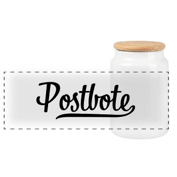 Postbote - Panorama Keksdose mit Holzdeckel - Weiß - Vorne