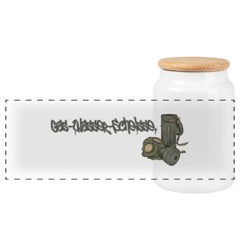 Gas Wasser Scheisse // Illustration - Panorama Keksdose mit Holzdeckel - Weiß - Vorne