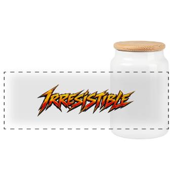 Irreistible Flames Typografie - Panorama Keksdose mit Holzdeckel - Weiß - Vorne