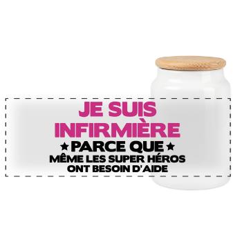 je suis infirmière - Boîte à biscuits avec couvercle en bois - blanc - Devant