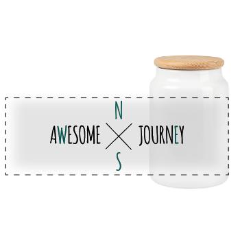 Awesome Journey - T-shirt de voyage (roadtrip) - Boîte à biscuits avec couvercle en bois - blanc - Devant