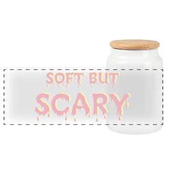 Soft But Scary - Panoramic Cookie Jar with Wooden Lid - white - Front