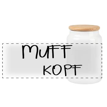 Muff Kopf - Panorama Keksdose mit Holzdeckel - Weiß - Vorne