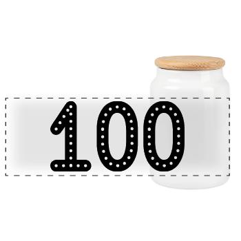 100 YEARS. 100th ANNIVERSARY. ANNIVERSARY 100 YEARS. - Panoramic Cookie Jar with Wooden Lid - white - Front