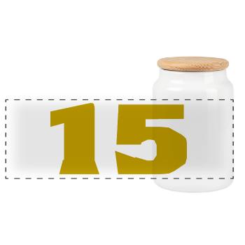 15. 15 YEARS. 15th ANNIVERSARY. 15 YEAR ANNIVERSARY. - Panoramic Cookie Jar with Wooden Lid - white - Front